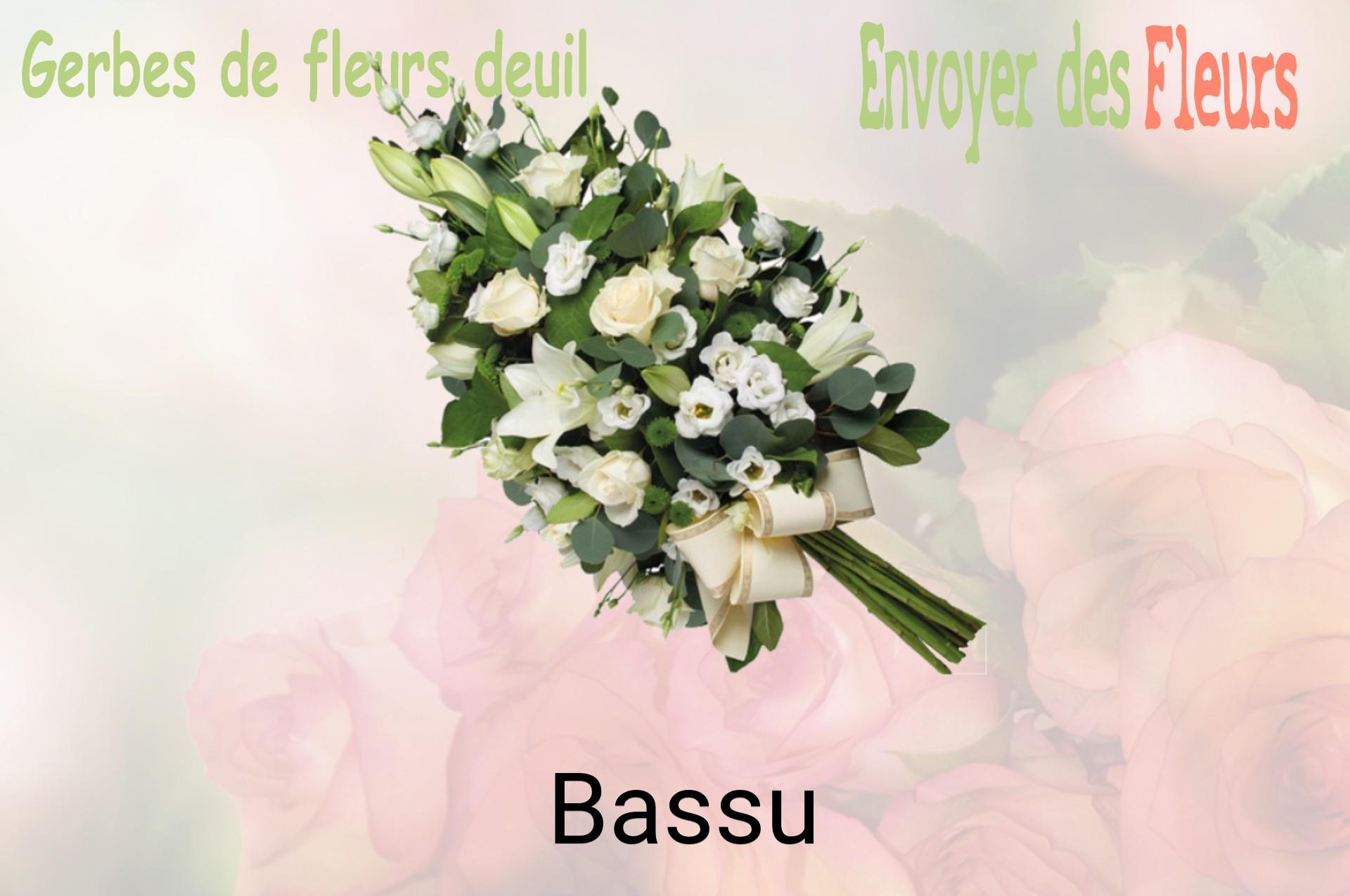 Gerbe de fleurs de deuil livrée à Bassu